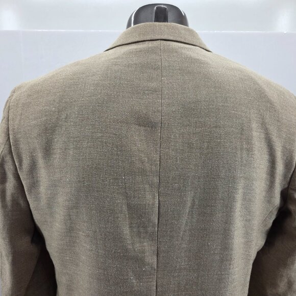 Jos A Bank Blazer Mens 44R Beige Linen Wool Sport Coat Lined 2 Button - Picture 4 of 10